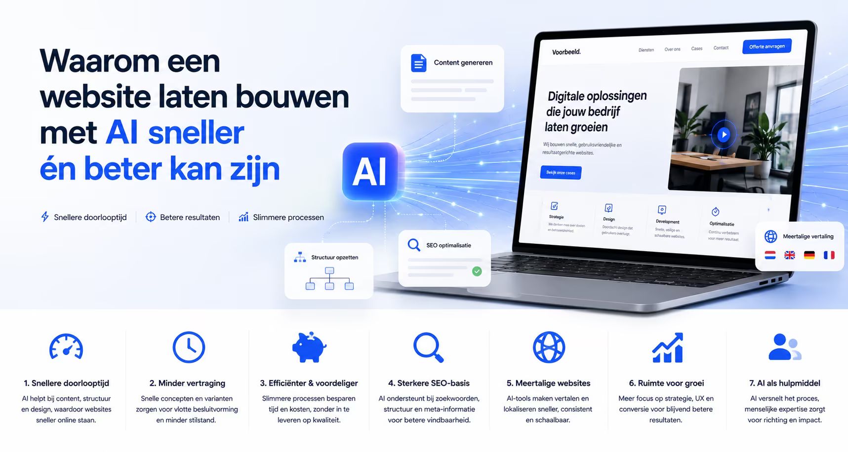 Waarom een website laten bouwen met AI sneller én beter kan zijn