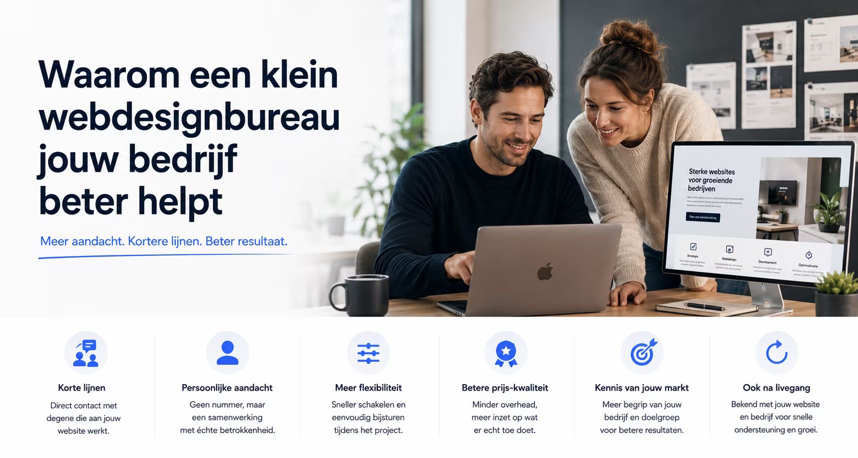 Waarom een klein webdesignbureau jouw bedrijf beter helpt