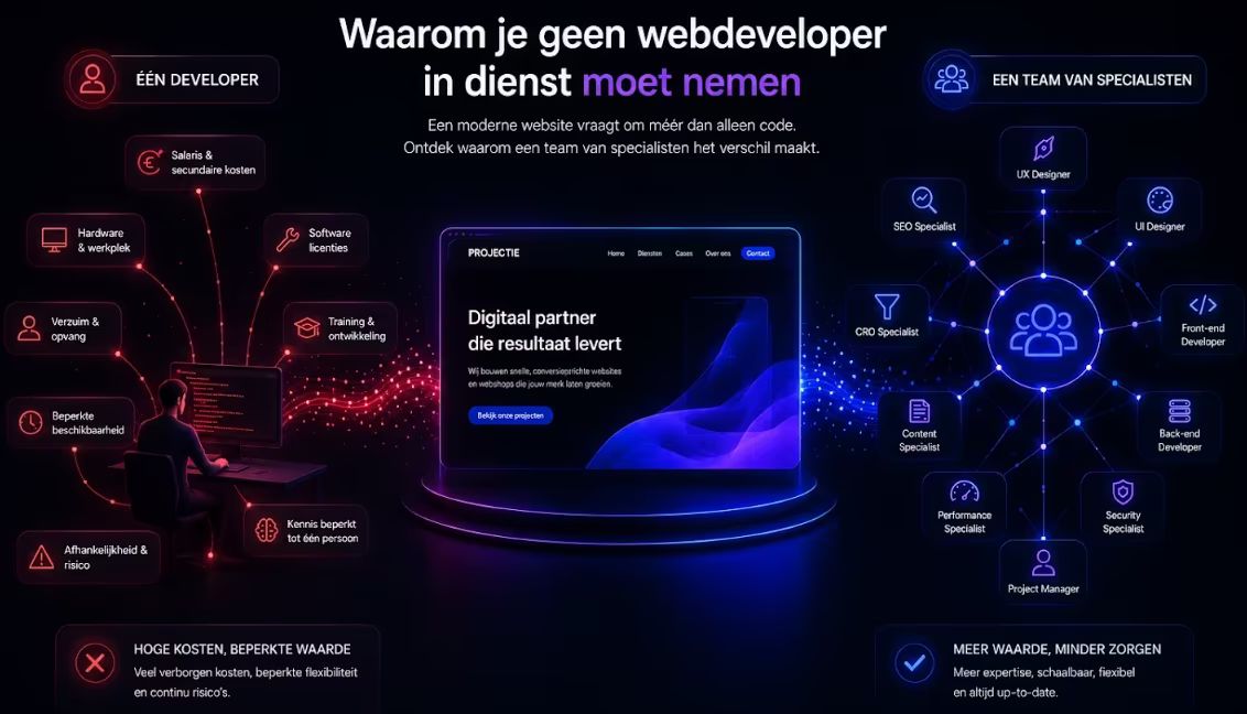 Waarom je geen webdeveloper in dienst moet nemen