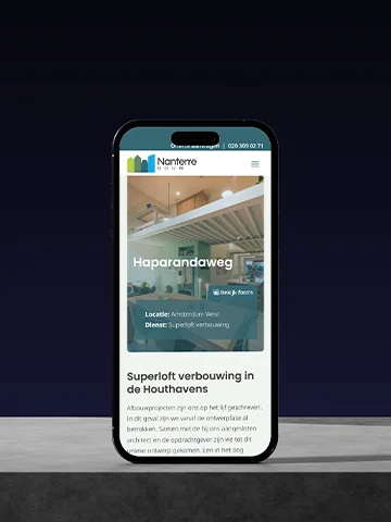 Nanterre Bouw - <p>Nanterre zocht een moderne website die beter aansloot bij hun bestaande branding en de professionele uitstraling van het merk versterkte. De oude site was verouderd, traag en niet goed geoptimaliseerd voor mobiel gebruik.</p>